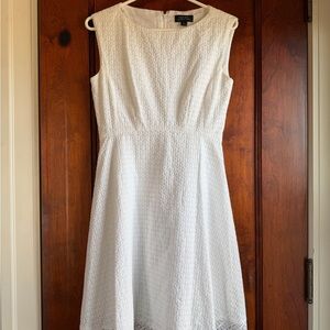 Tahari White Textured Dress